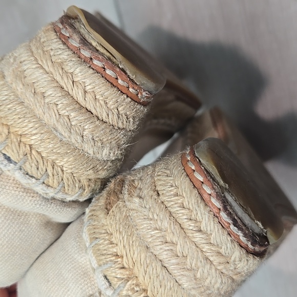 Tory Burch Women's Textile Espadrille Wedge Logo Shoes Sz 8M - Picture 8 of 16